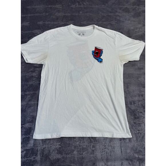 Men's Santa Cruz Riot Society Collaboration T-Shirt Large White Red - Picture 2 of 12